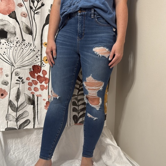 American Eagle Outfitters Denim - Women’s American Eagle Outfitters Curvy Hi-Rise Jegging Distressed Jean. 4 Short